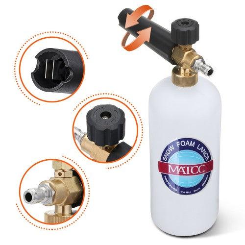 MATCC Adjustable Foam Cannon Sprayer Set with Snow Foam Lance, 5 Spray Nozzles, 3/8 MATCC Adjustable Foam Cannon Sprayer Set with Snow Foam Lance, 5 Spray Nozzles, 3/8
